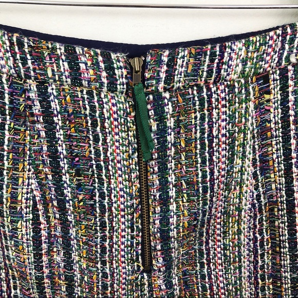 Anthro Maeve Multicolor Fringed Tweed Pencil Skirt - Picture 9 of 13